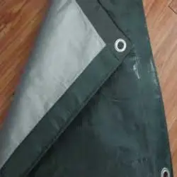 Grey Woven Waterproof Canvas Tarpaulin, Pattern Solid