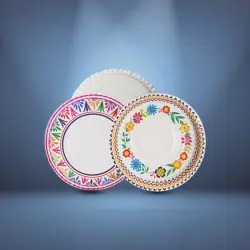 12 Buffet Paper Plate Green, Shape Round