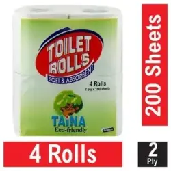 Type Facial Tissue, Color White Toilet Tissue Roll 350 Sheets, Pattern Plain, Roll Length 220 Meter