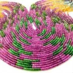 Peridot Micro Faceted Oval Gemstone Beads, Length 13 inch