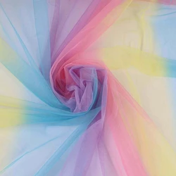 Multicolor Dyed Net Fabric