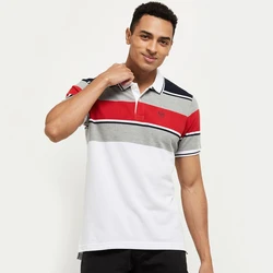 Men s Striped Polo T Shirt 