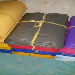 Polyethylene HDPE LDPE Coated Rained PVC Tarpaulin, Color Blue