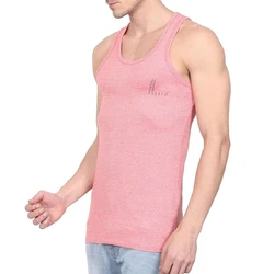 Men's Pink Cotton Vest