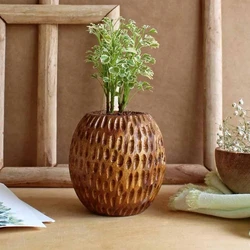 Wooden flower pots