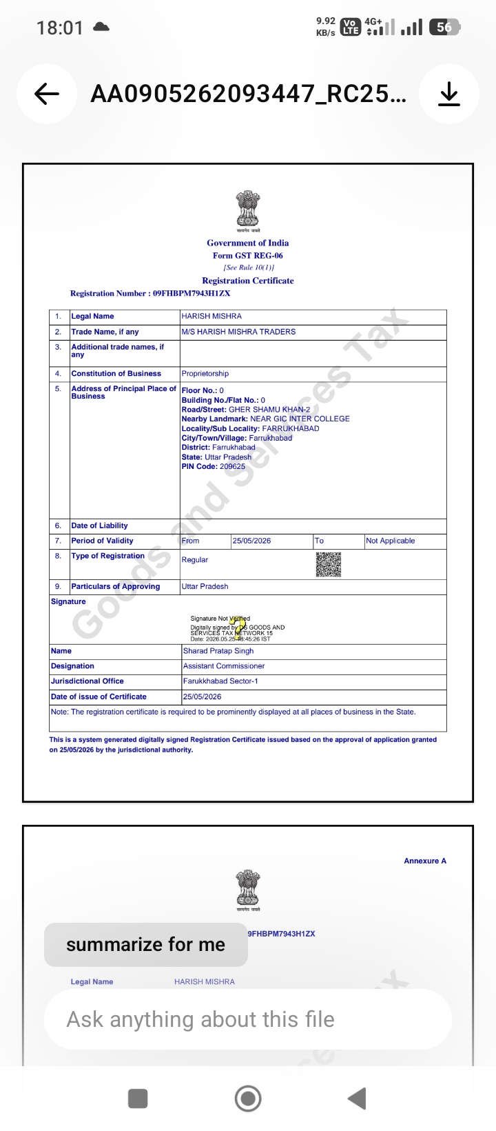 Certificate