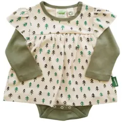 Multicolor Baby Girls Dress, Color Brown
