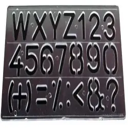 English Alphabet Stencil, Shape Rectangular