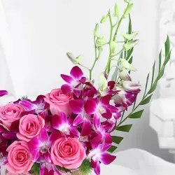 Decorative Flower Bouquet, Color Red