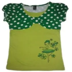 Cotton Baby Girl Jhablas Knotted Top, Color RED BLACK