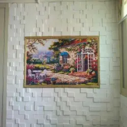 Glass Mosaic Tiles Mural, Frame Type 1 Inch Broad Fiber Frame