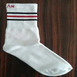 Design Printed, Fabric Cotton School Socks, Brand Prateek, Color Available In White, Blue, Pink, Etc