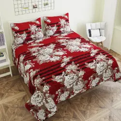 Flower Printed Bed Sheet, for Home, Hotel, Packing Height Inch y