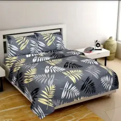 SSH-S-18 Glace Floral Single Bedsheets, Color Grey Base