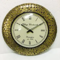 15inch Green Wooden Wall Clock, Color Black