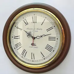 ExclusiveLane Oasis Timing Hand-Painted Wooden Wall Clock In Turquoise Blue Peach, Color Black