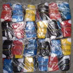 Baby Socks, Color Blue, Yellow, Green Mustard Yellow and Pink Base Color, Fabric Cotton