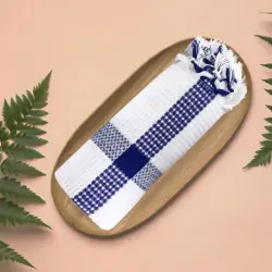 Hand Block Printed Waffle Towel, Material Bamboo