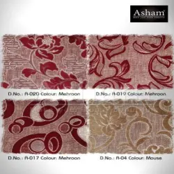 Asham Single Colour Jacquard Chenille Sofa Fabric, Fabric Polyester