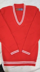 V neck stripes dora school sweater