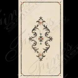 luxury villa space waterjet flooring design Bathroom flowers inlay pattern, Shape Rectangular