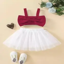 Peach Girls Skirt Printed Top Set, Fabric Cotton