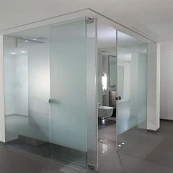 Frosted Bathroom Glass Partition, Flat shape, size