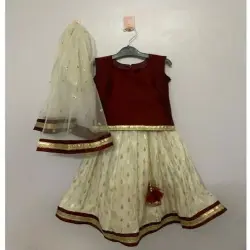 Kids Girls Lehenga Choli, Fabric Cotton