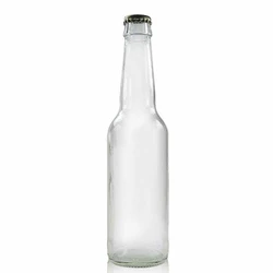 White Beer Bottle, Transparent color, round shape