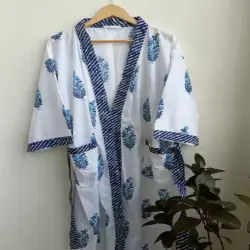Womens Long Kimono Bathrobe Robes For Women Lightweight Pure Kimono, Material cotton