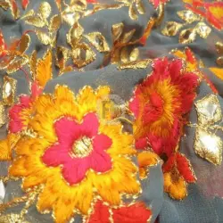 Multi Colour thread with mirror work-2770, Color Red, Blue, Green etc