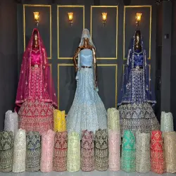 Heavy Bridal Lehenga, Stitch Type Stitched