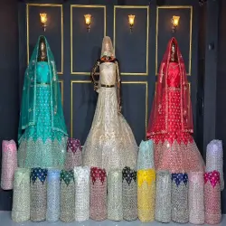 Designer Bridal Lehenga, Fabric Georgette