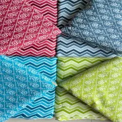 Brown Block Print Printed Cotton Fabric, GSM 50-100, Colour Multicolour