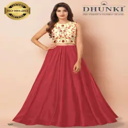 Kids Wine Embroidery Lehenga, Fabric Brocade-Net