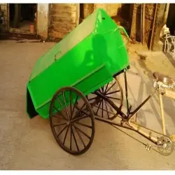 Green, Blue Bicycle Rickshaw Garbage Trolley, UsageApplication Garbage Loading