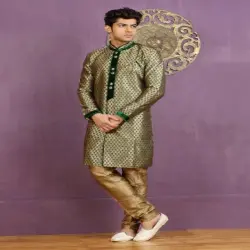 Men Wedding Sherwani Set, Pattern Embroidered