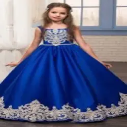 Embroidery Orange Kids Gown, GSM 245
