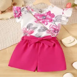 Girl Skirt Top Set, Color Yellow