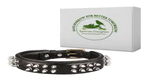 Rust Resistant Antique Leather Dog Collar Belt