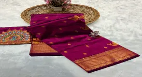 Wine Purple Semi Silk Paithani Saree for Festive Occasion
