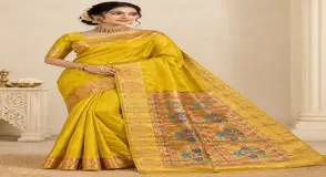 Pure Silk Paithani Saree with Rich Gold Zari, Original Yeola Bridal Collection