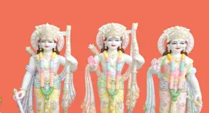 Goddess Sita & Lakshman Idols with Traditional Gold Detailing for Home Mandir & Temple