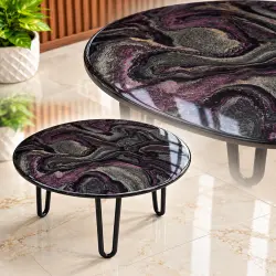 Contemporary Black and Purple Epoxy Resin Coffee Table – NEW ERA RESIN ARTS