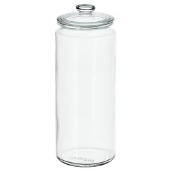 Glass Tall Jar Lid, 10.5cm d x 21cm h size, 1500ml