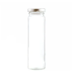 Glass Tall Slim Olive Lidded Jar, 150ml volume, 15cm