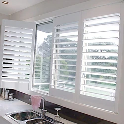 Wooden Kitchen Window Shutters, Horizontal pattern