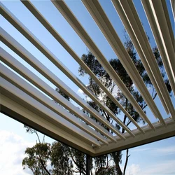 louvered roof panels, fully automated, aluminum structure