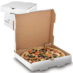 White Cardboard Corrugated Food Packaging Box, Coated