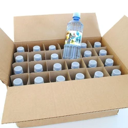 water bottles corrugated box, Bottle-fit punched